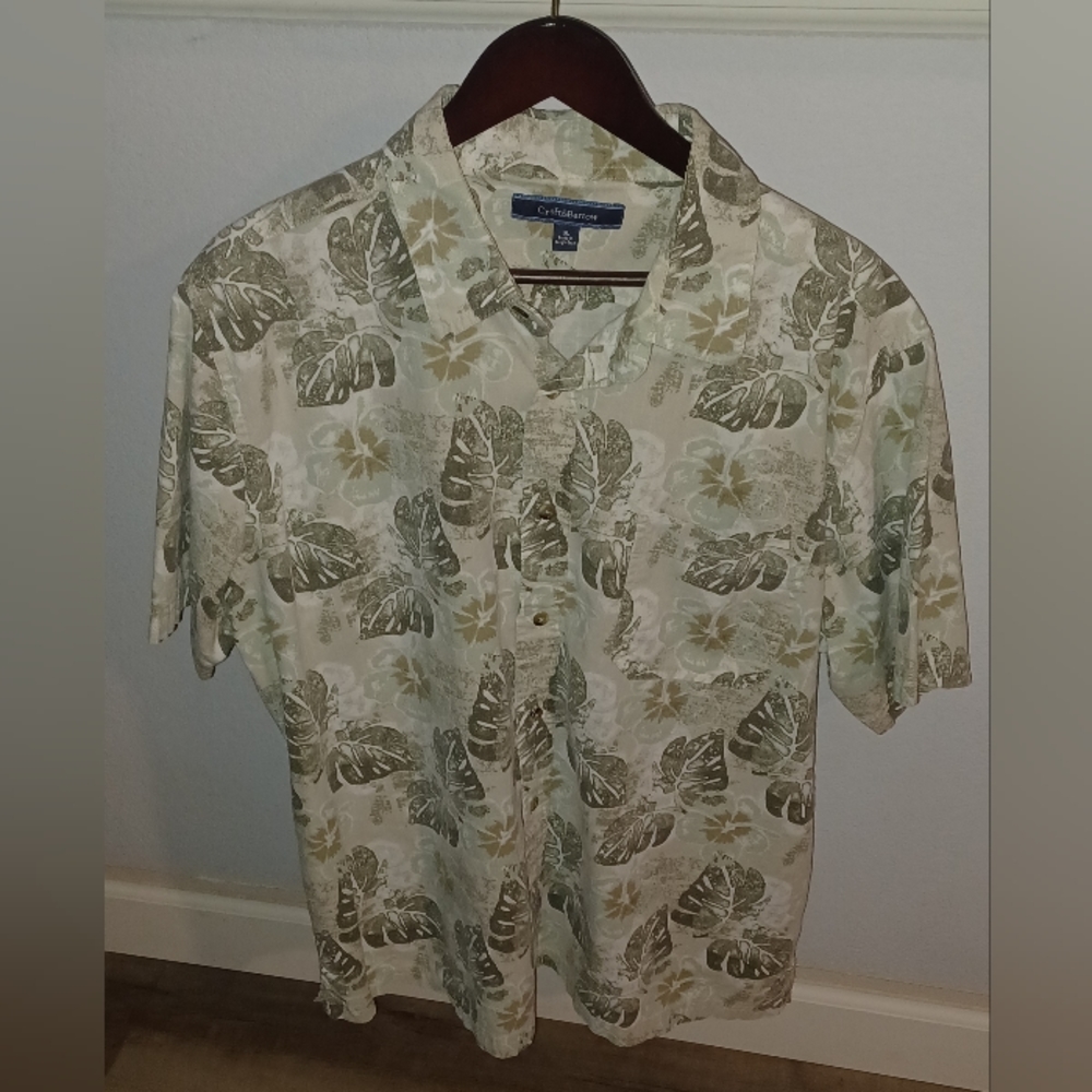 Croft & Barrow Green Hawaiian Shirt Men’s Size XL